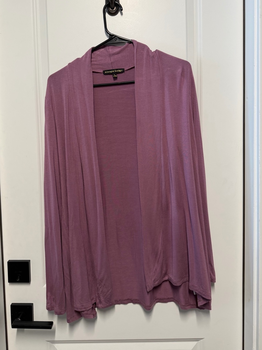 Always Indigo Purple Draped Open-Front Cardigan Size Large - Picture 3 of 7